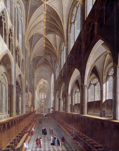 Det indre af Westminster Abbey, ca.1714 af English School